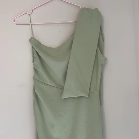 PRETTYGARDEN Women's One Shoulder Long Formal Ruched Bodycon Slit Maxi Dress - Picture 9 of 10